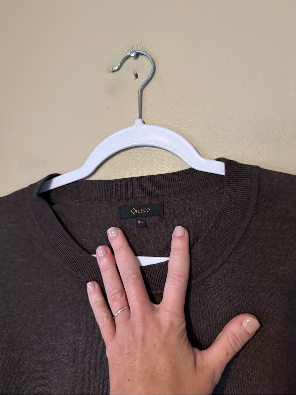 Quince Cotton Cashmere Crewneck Sweater in Mocha - Picture 3 of 7